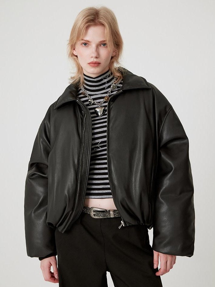 RUN TO THE FUTURE 90% White Duck Down Warm Vintage Commuter Straight Pu Zipper Down Jackets