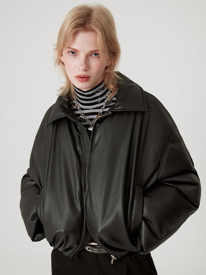 RUN TO THE FUTURE 90% White Duck Down Warm Vintage Commuter Straight Pu Zipper Down Jackets