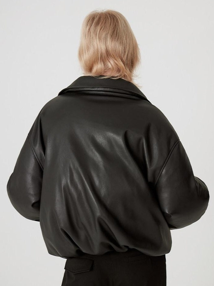 RUN TO THE FUTURE 90% White Duck Down Warm Vintage Commuter Straight Pu Zipper Down Jackets