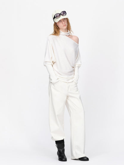 RUN TO THE FUTURE Asymmetric High Neck Long Sleeve Women&