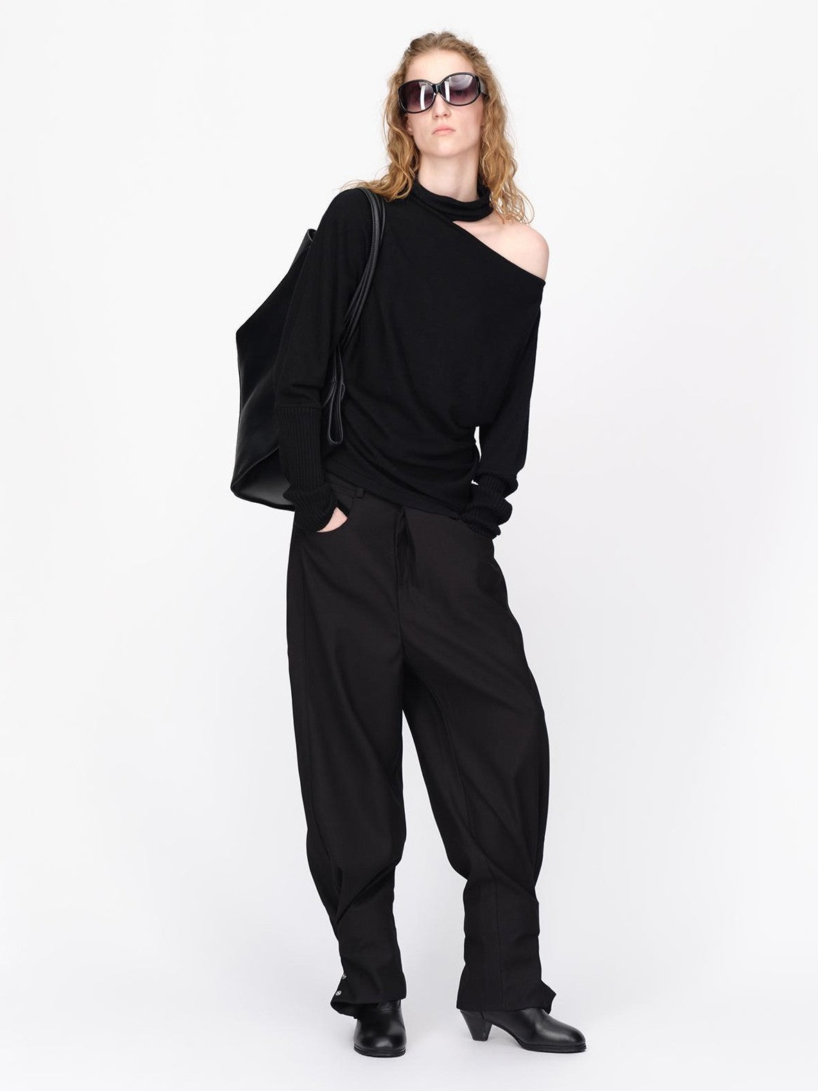 RUN TO THE FUTURE Asymmetric High Neck Long Sleeve Women&
