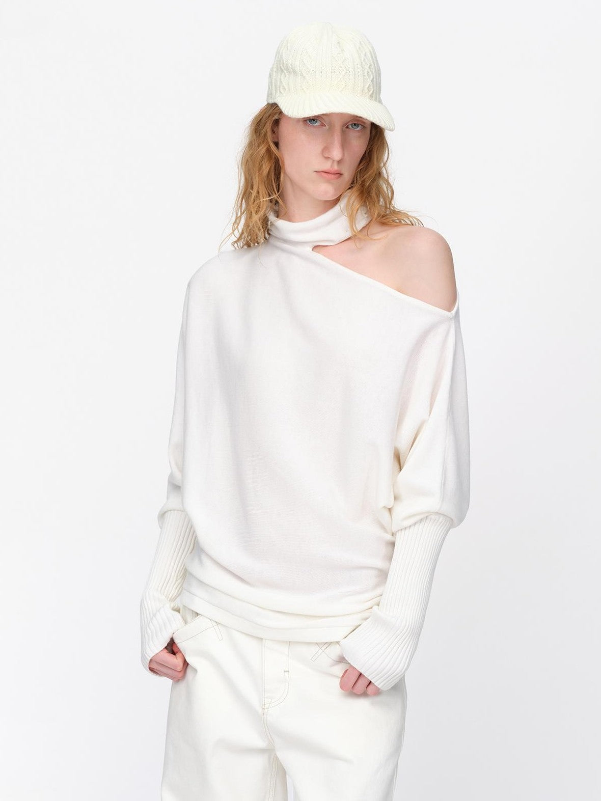 RUN TO THE FUTURE Asymmetric High Neck Long Sleeve Women&