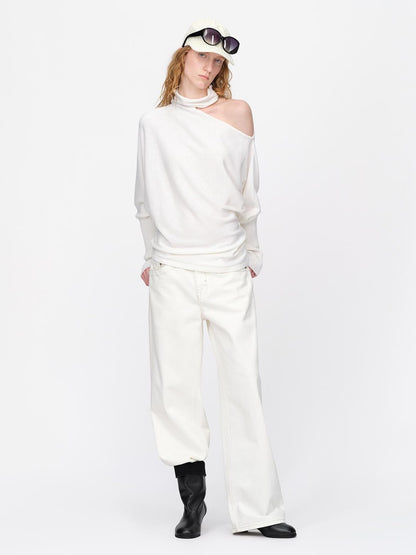 RUN TO THE FUTURE Asymmetric High Neck Long Sleeve Women&