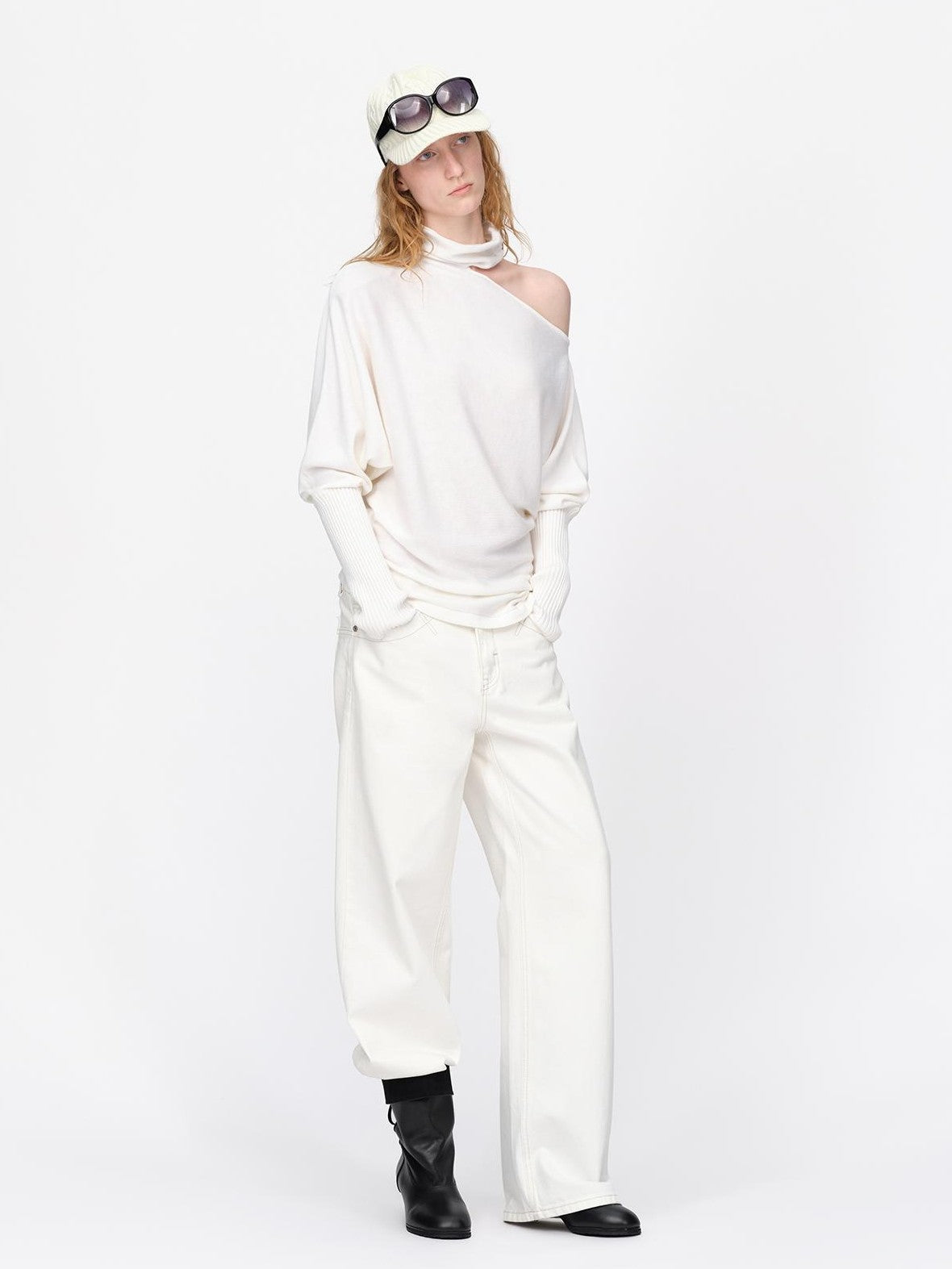 RUN TO THE FUTURE Asymmetric High Neck Long Sleeve Women&