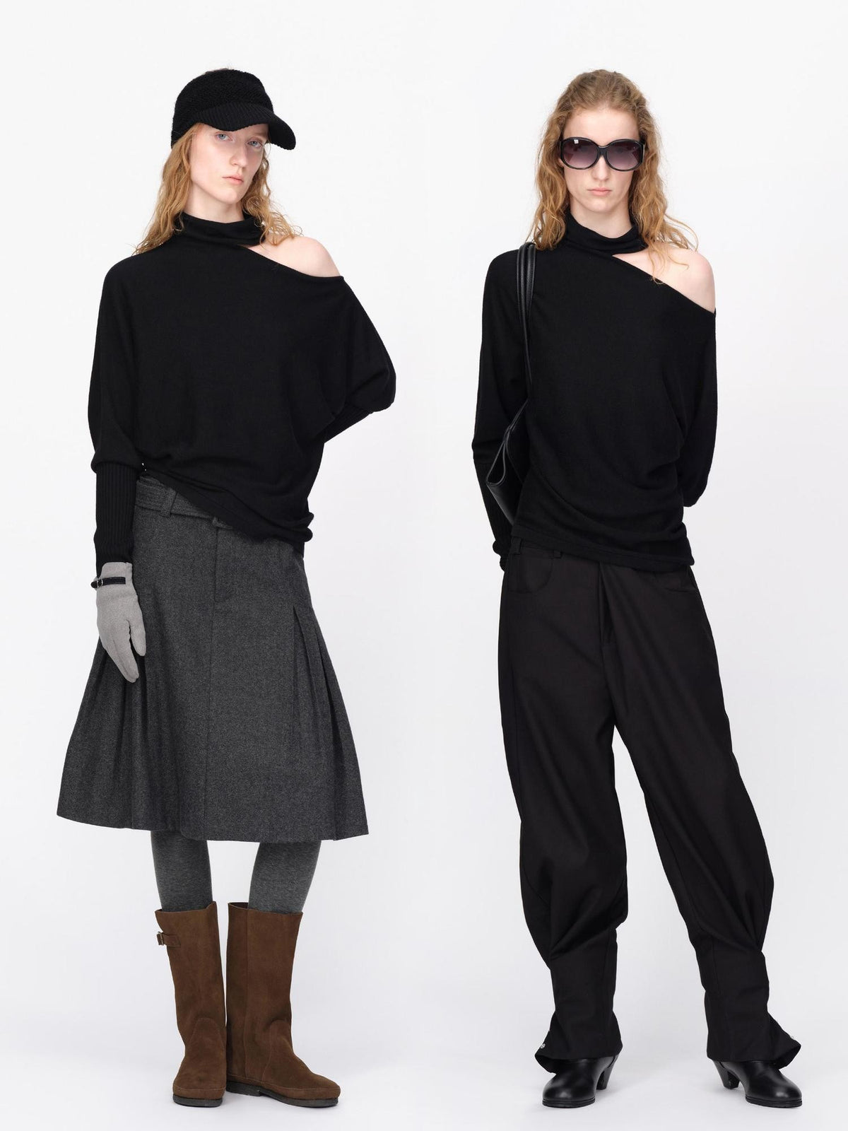 RUN TO THE FUTURE Asymmetric High Neck Long Sleeve Women&