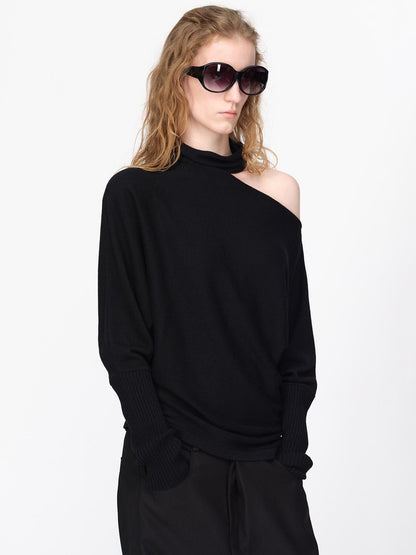 RUN TO THE FUTURE Asymmetric High Neck Long Sleeve Women&
