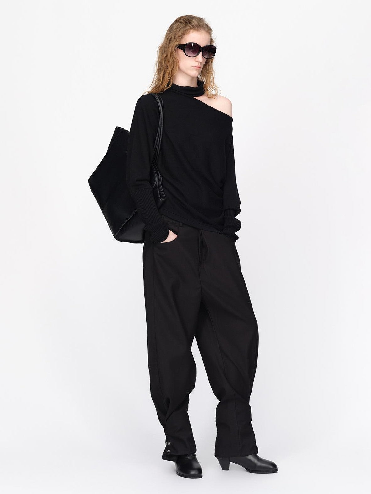 RUN TO THE FUTURE Asymmetric High Neck Long Sleeve Women&