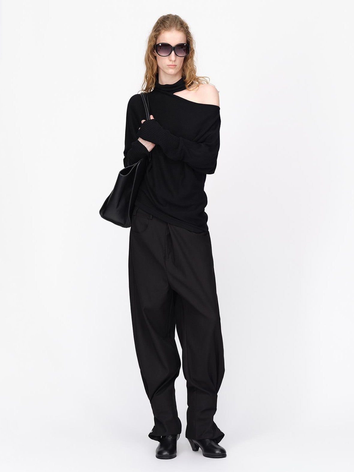 RUN TO THE FUTURE Asymmetric High Neck Long Sleeve Women&