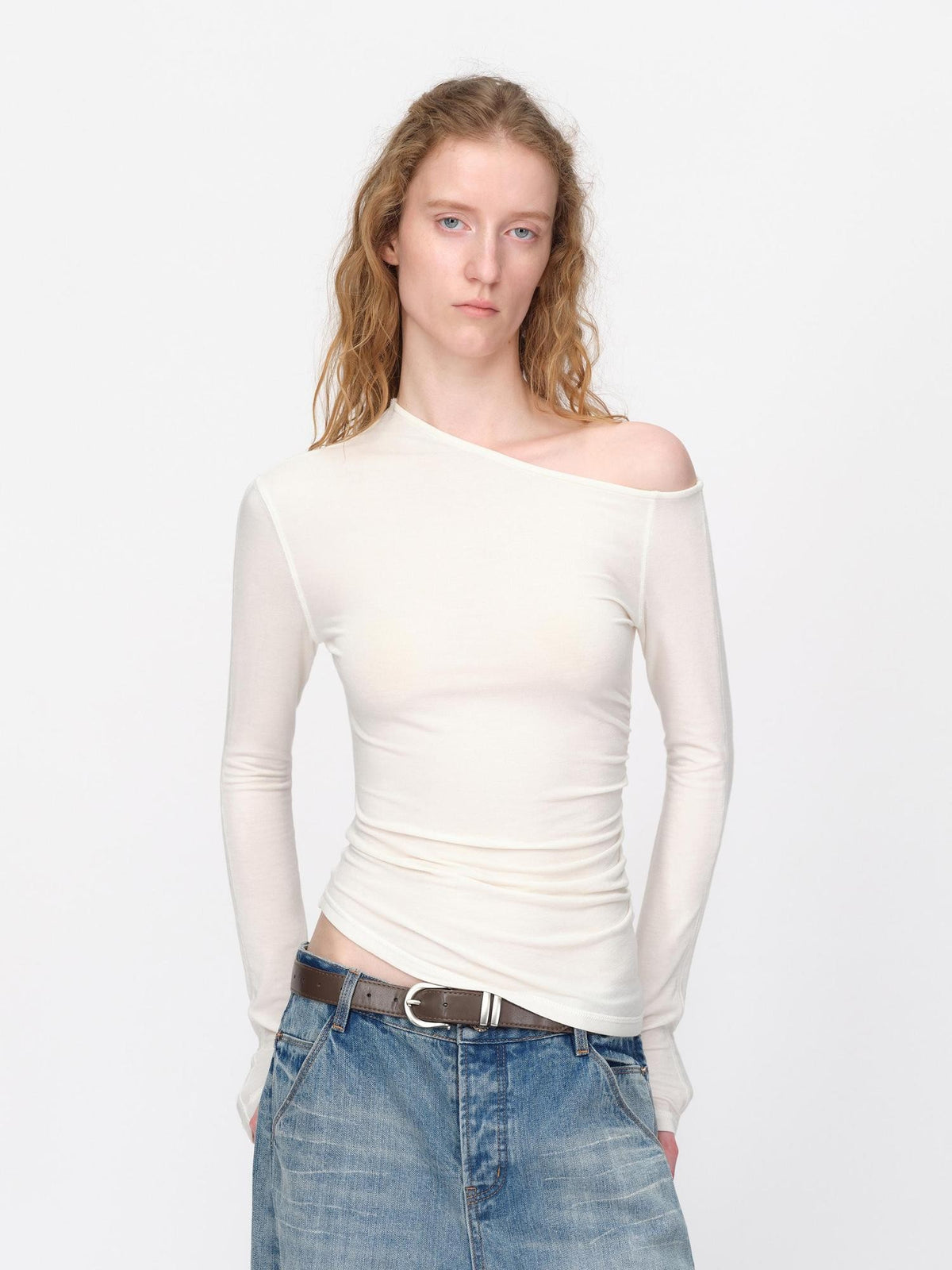 RUN TO THE FUTURE Asymmetric One Shoulder Wool Blend Women&