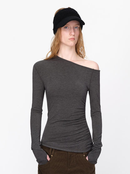RUN TO THE FUTURE Asymmetric One Shoulder Wool Blend Women&