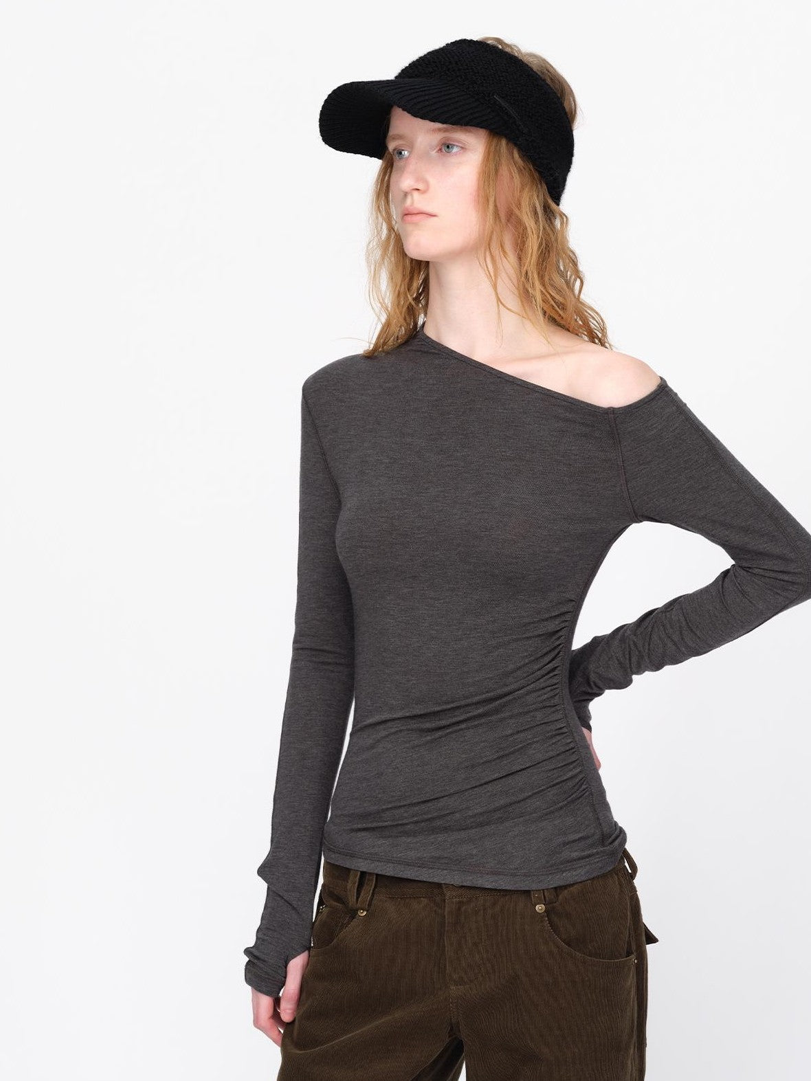 RUN TO THE FUTURE Asymmetric One Shoulder Wool Blend Women&