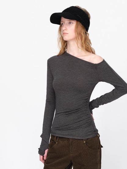 RUN TO THE FUTURE Asymmetric One Shoulder Wool Blend Women&