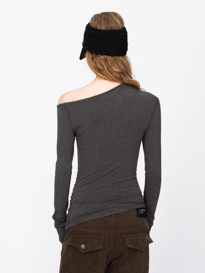 RUN TO THE FUTURE Asymmetric One Shoulder Wool Blend Women&