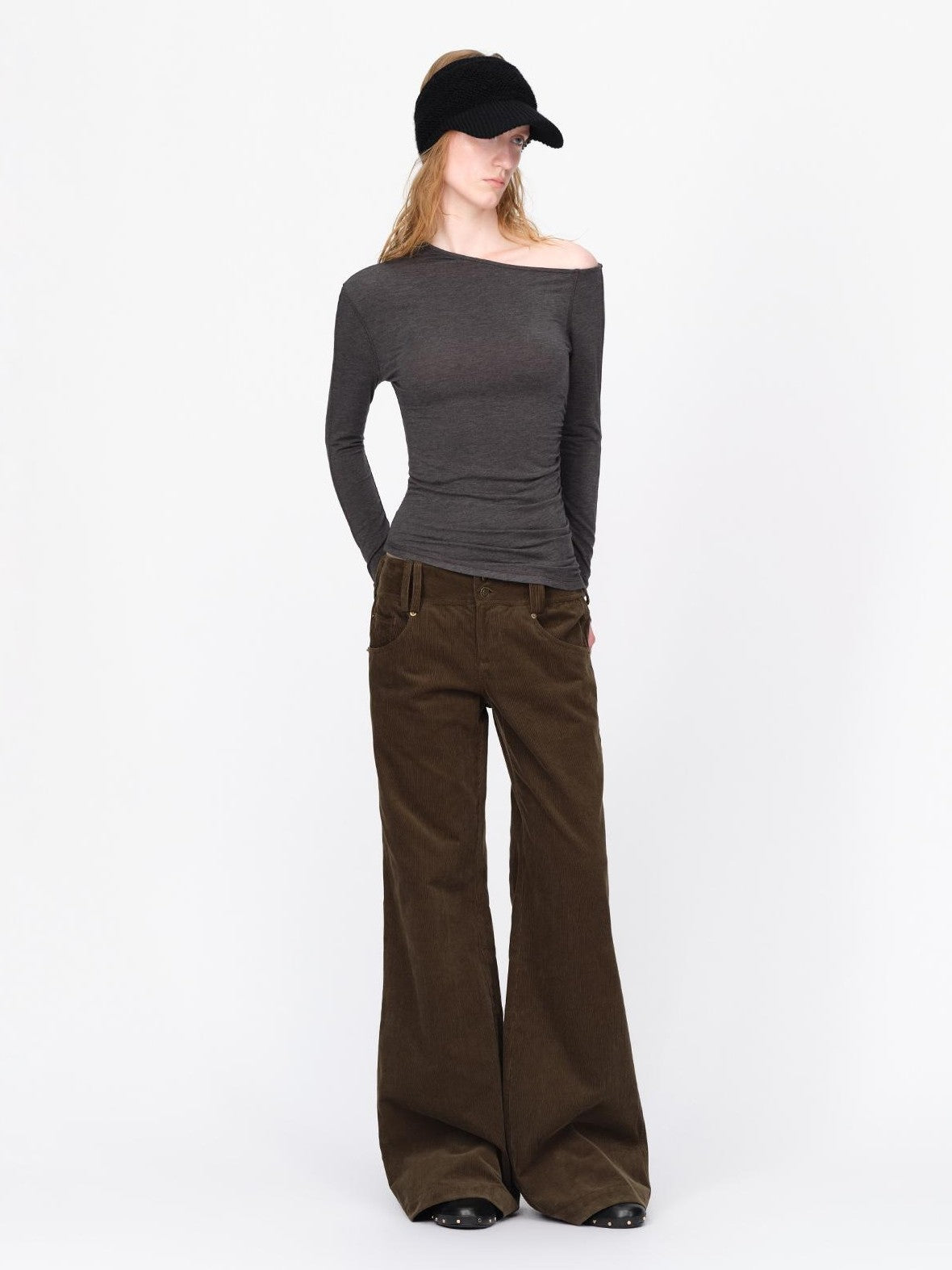 RUN TO THE FUTURE Asymmetric One Shoulder Wool Blend Women&