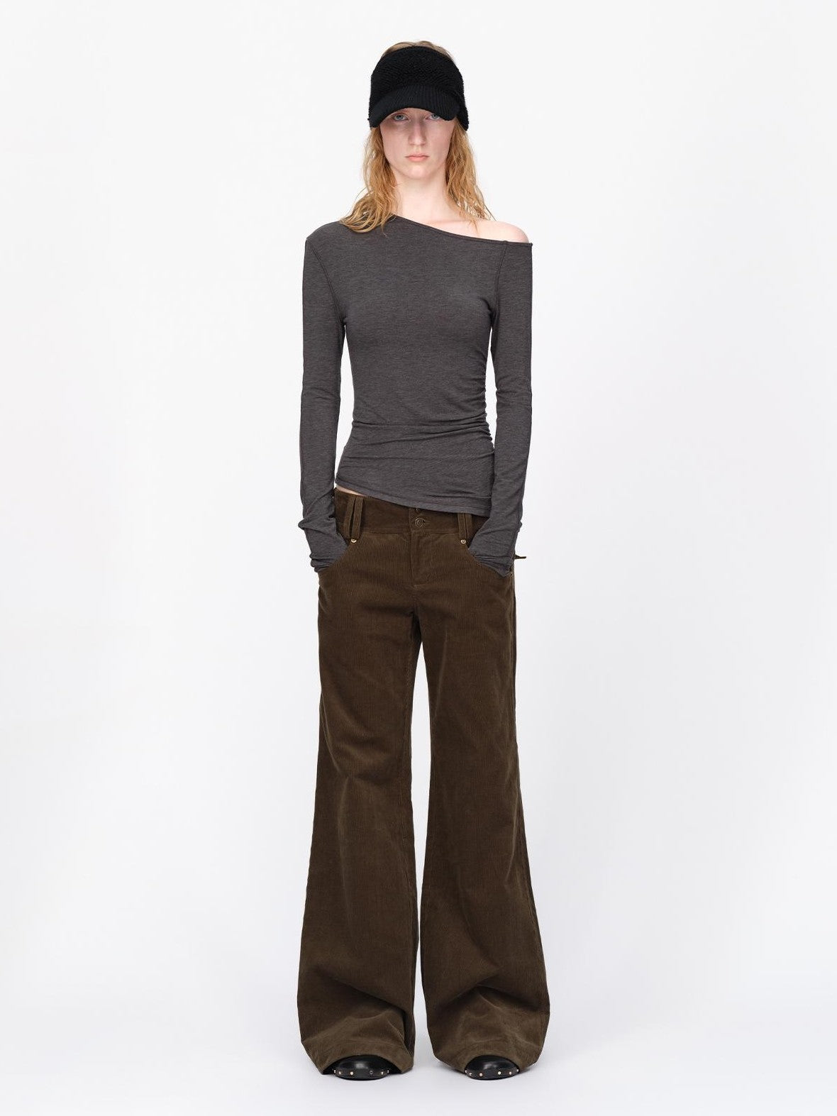 RUN TO THE FUTURE Asymmetric One Shoulder Wool Blend Women&