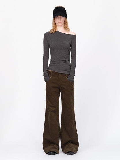 RUN TO THE FUTURE Asymmetric One Shoulder Wool Blend Women&