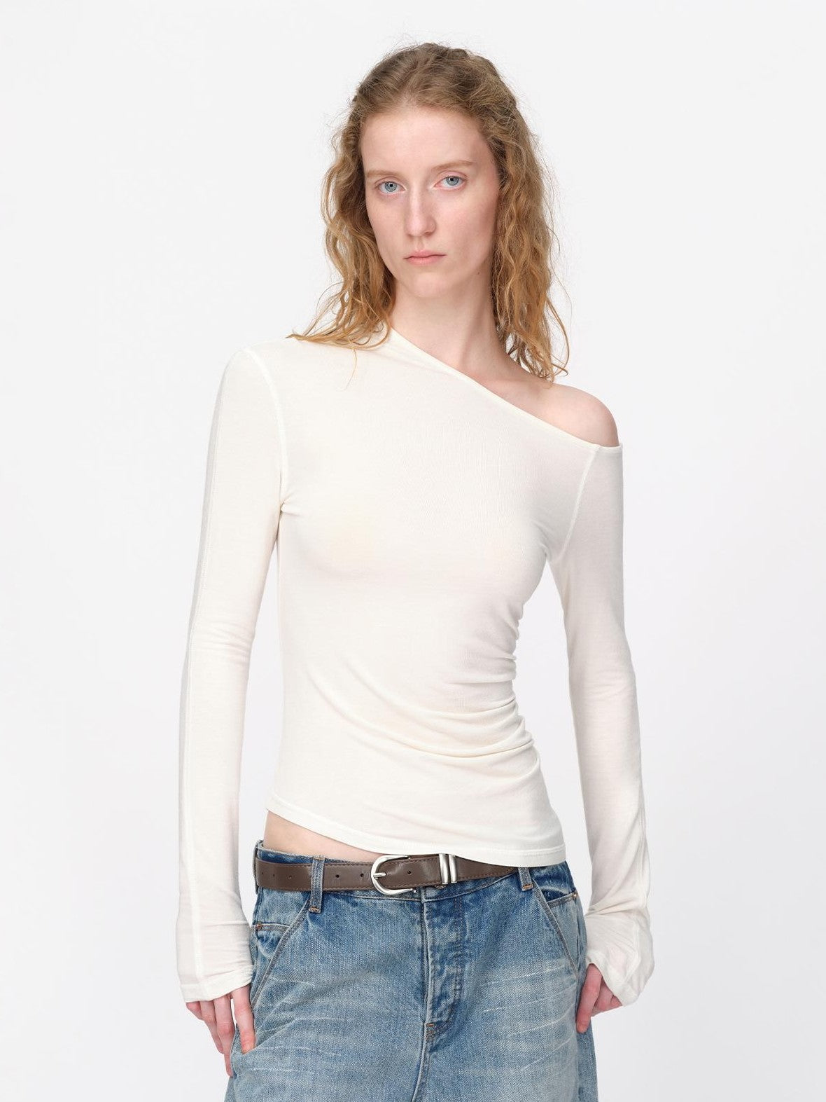 RUN TO THE FUTURE Asymmetric One Shoulder Wool Blend Women&