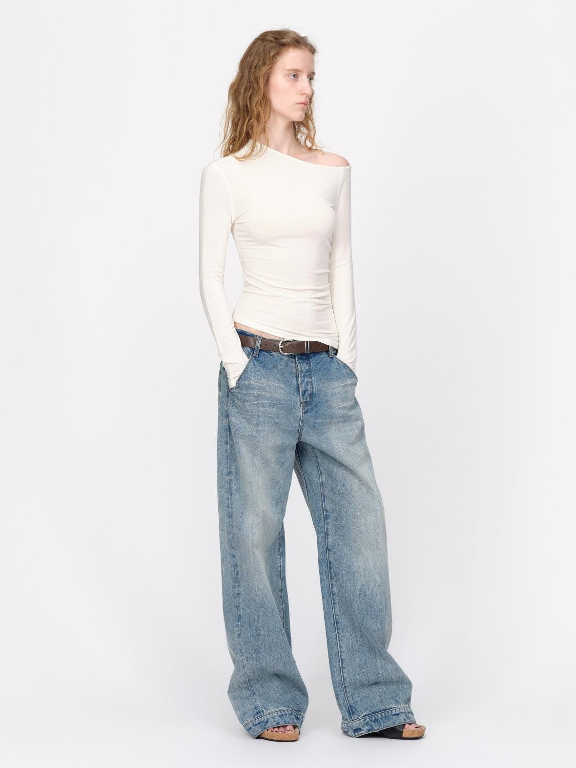 RUN TO THE FUTURE Asymmetric One Shoulder Wool Blend Women&