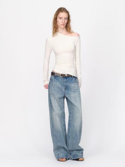 RUN TO THE FUTURE Asymmetric One Shoulder Wool Blend Women&