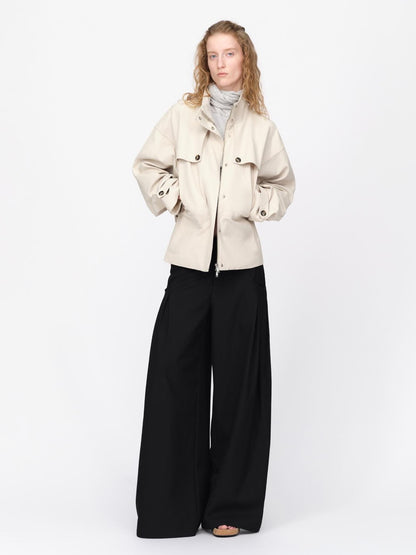 RUN TO THE FUTURE Batwing Sleeve Cropped Loose Fit Cotton Blend Women&