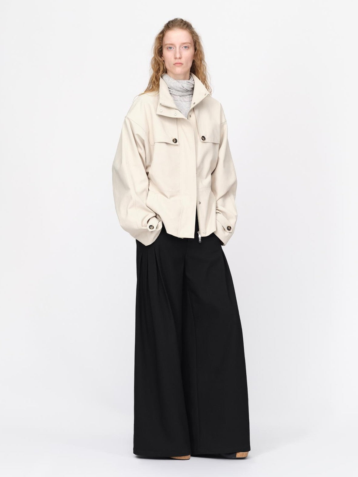 RUN TO THE FUTURE Batwing Sleeve Cropped Loose Fit Cotton Blend Women&