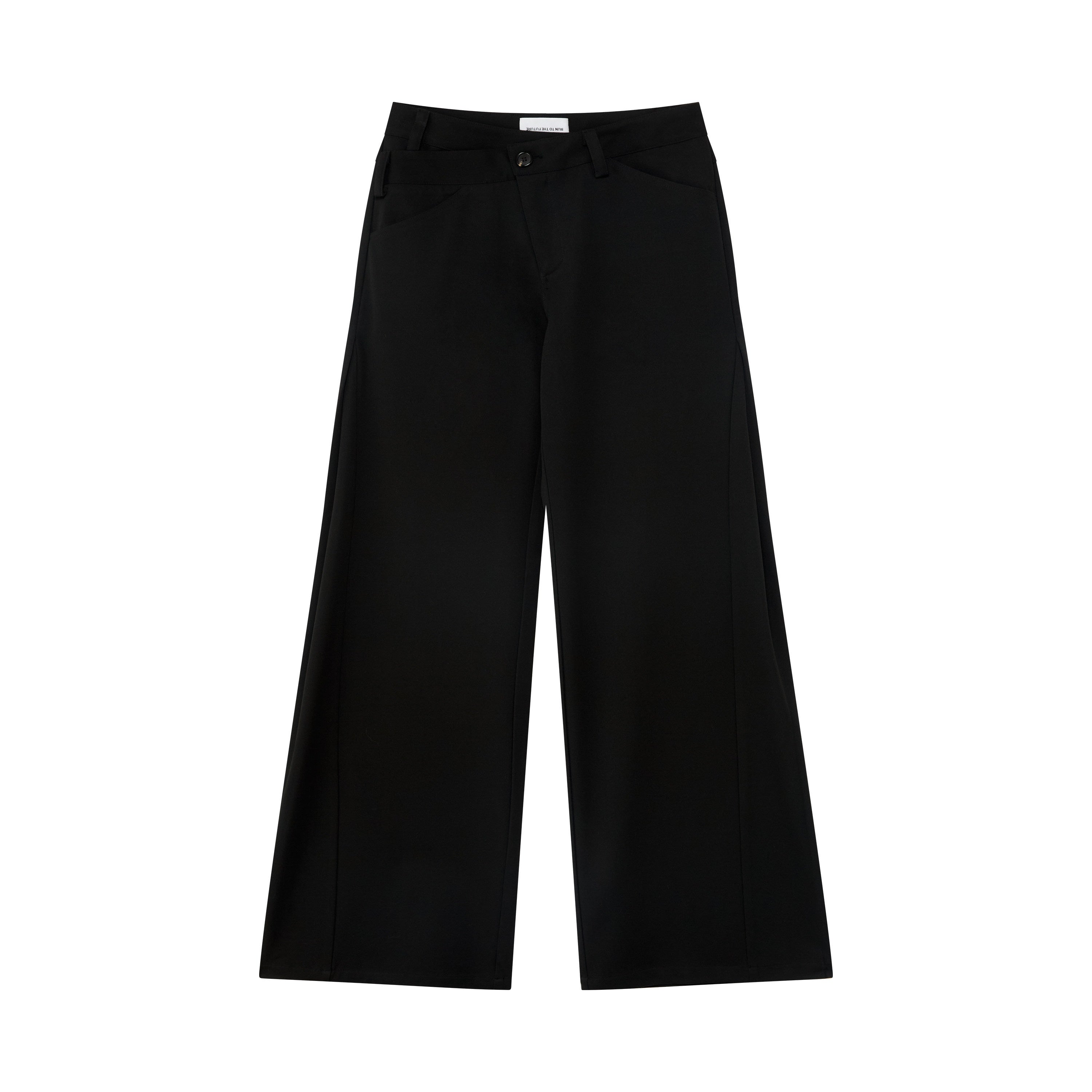 RUN_TO_THE_FUTURE_Black_Asymmetric_Pleated_Women&
