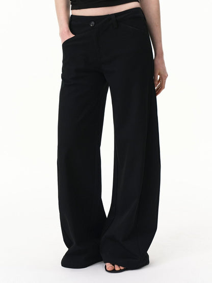 RUN TO THE FUTURE Black Asymmetric Pleated Women&