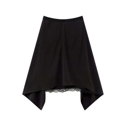 RUN_TO_THE_FUTURE_Black_Lace_Spliced_Asymmetric_Drapey_A_Line_Women&