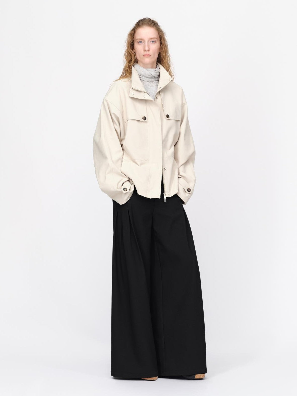 RUN TO THE FUTURE Black Minimalist Wide Leg Mid Low Rise Women&