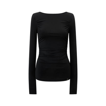 RUN_TO_THE_FUTURE_Boat_Neck_Ruched_Slim_Fit_Women&