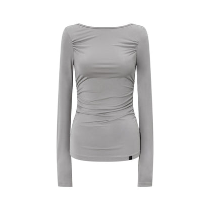 RUN_TO_THE_FUTURE_Boat_Neck_Ruched_Slim_Fit_Women&