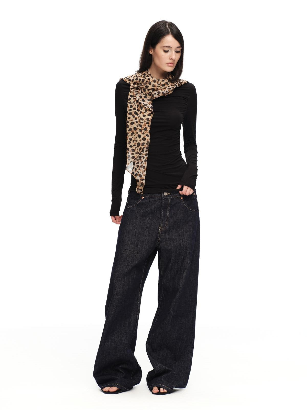 RUN TO THE FUTURE Boat Neck Ruched Slim Fit Women&