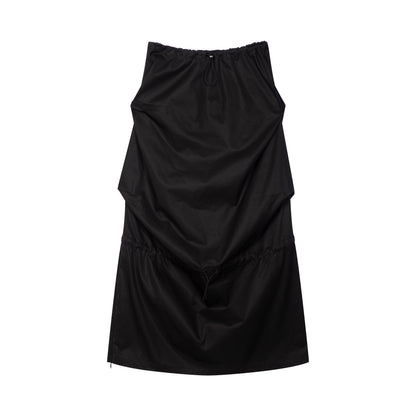 RUN TO THE FUTURE Breathable Cotton Modal Korean Aline Camisole Office Black Casual Mini Dresses