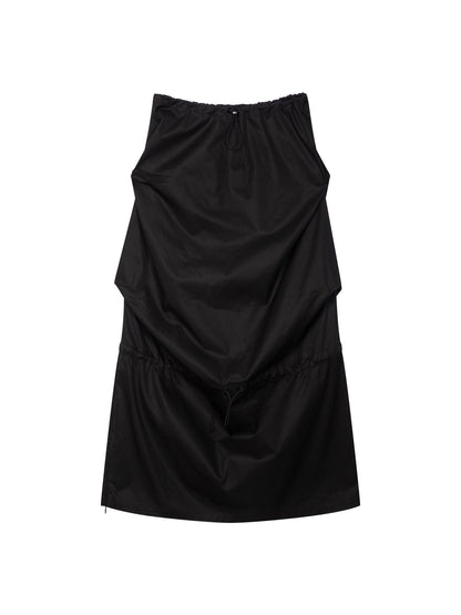 RUN TO THE FUTURE Breathable Cotton Modal Korean Aline Camisole Office Black Casual Mini Dresses