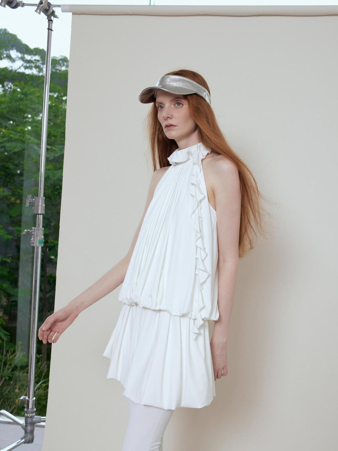 RUN TO THE FUTURE Breathable Loose Halter Nylon Spandex Travel Women Ivory Lilac Camisoles