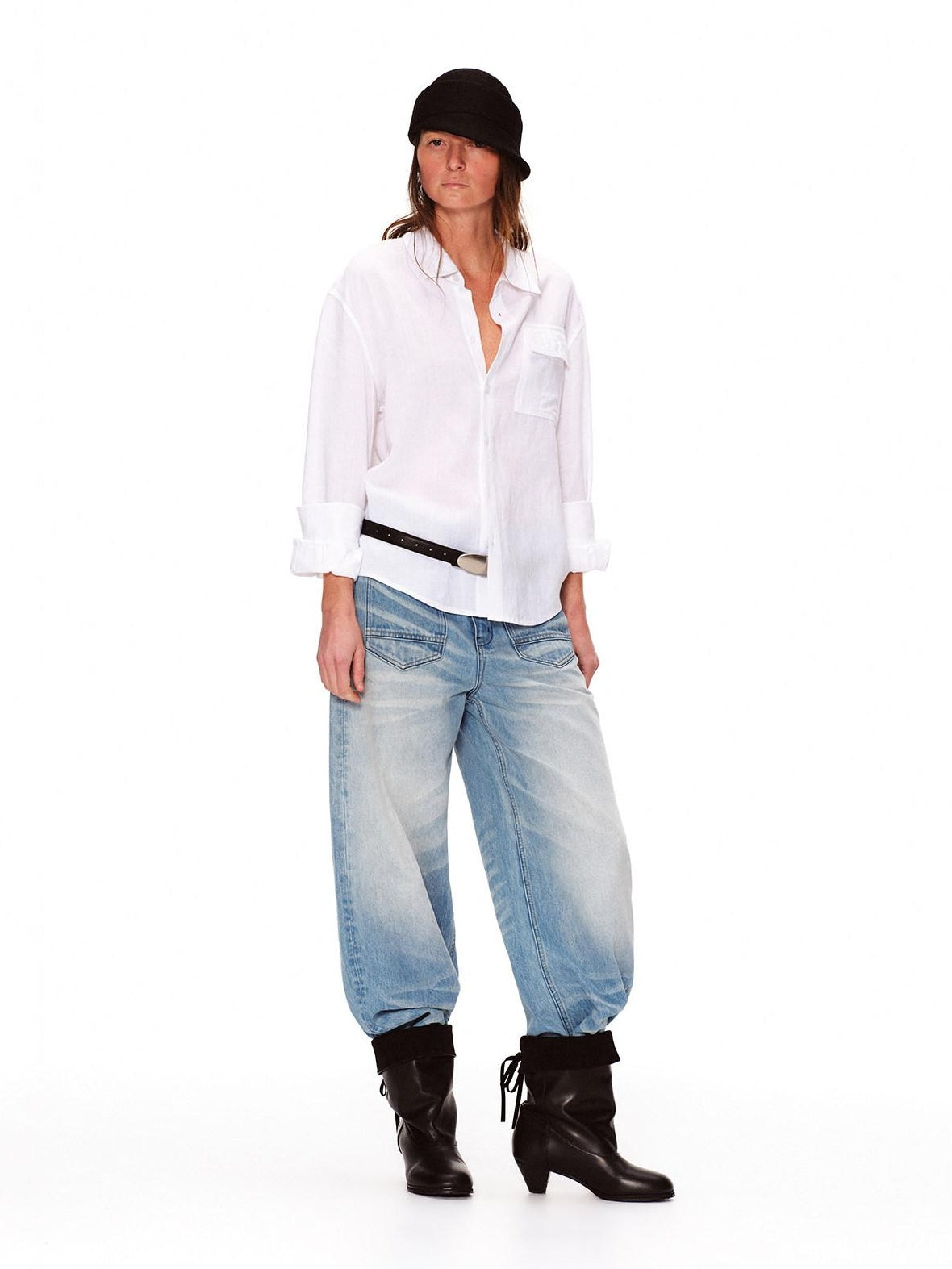 RUN TO THE FUTURE Breathable Lyocell Linen Loose Neutral Button Front Long Sleeve White Shirts