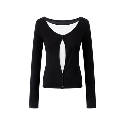 RUN_TO_THE_FUTURE_Casual_Layered_Look_V-neck_Lyocell_Women&
