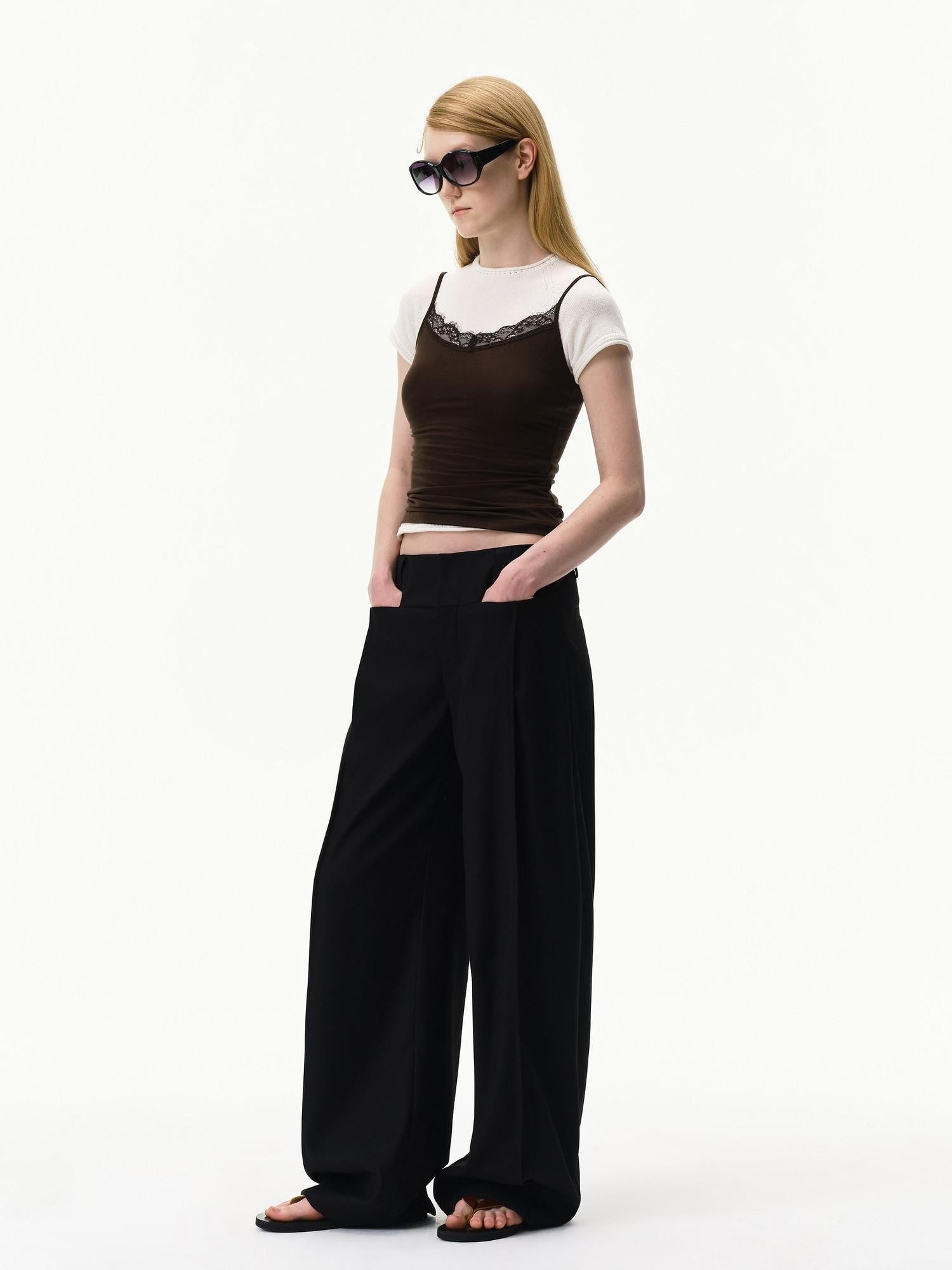 RUN TO THE FUTURE Classic Black Striped No Waistband Mid Rise Women&