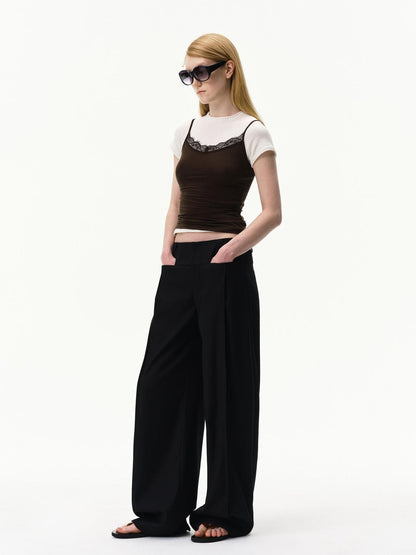RUN TO THE FUTURE Classic Black Striped No Waistband Mid Rise Women&