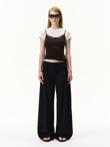 RUN TO THE FUTURE Classic Black Striped No Waistband Mid Rise Women&