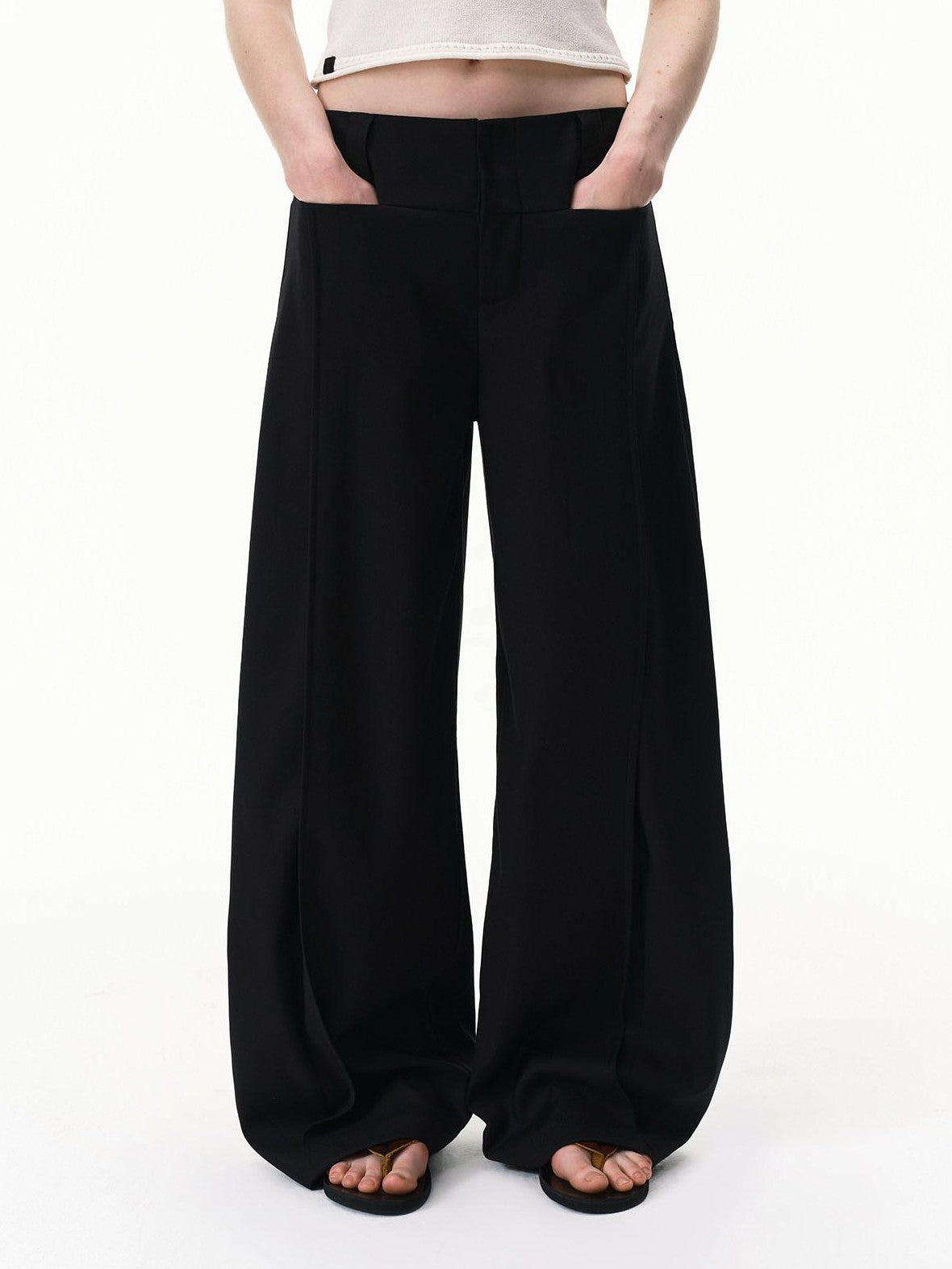RUN TO THE FUTURE Classic Black Striped No Waistband Mid Rise Women&