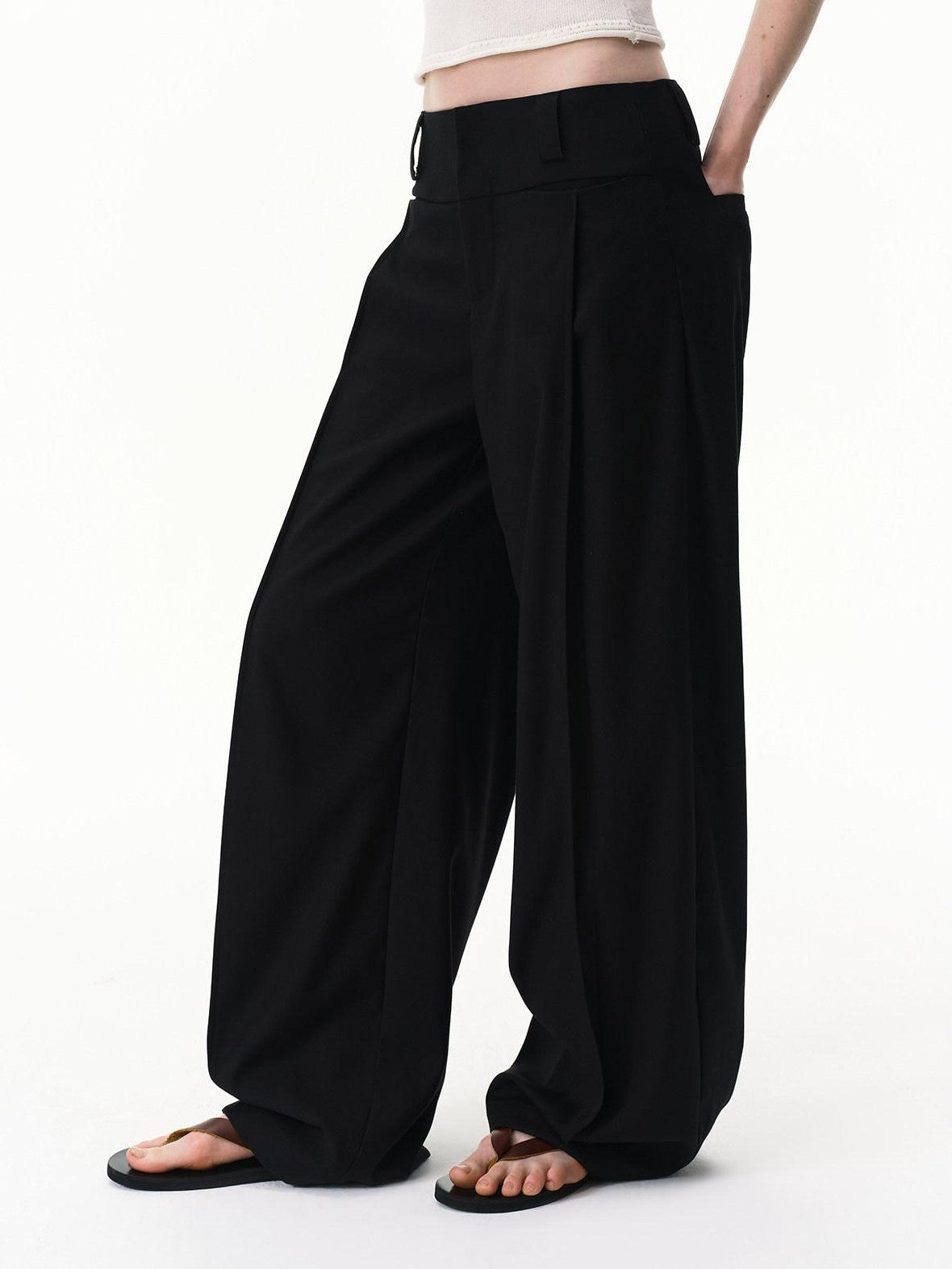 RUN TO THE FUTURE Classic Black Striped No Waistband Mid Rise Women&