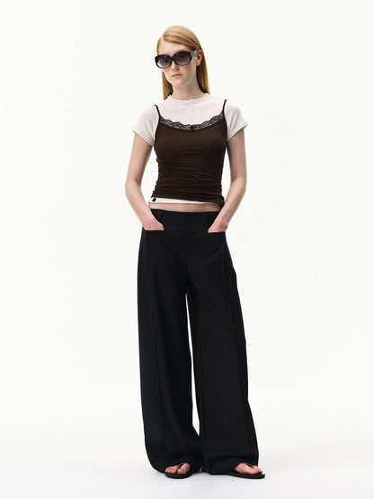 RUN TO THE FUTURE Classic Black Striped No Waistband Mid Rise Women&
