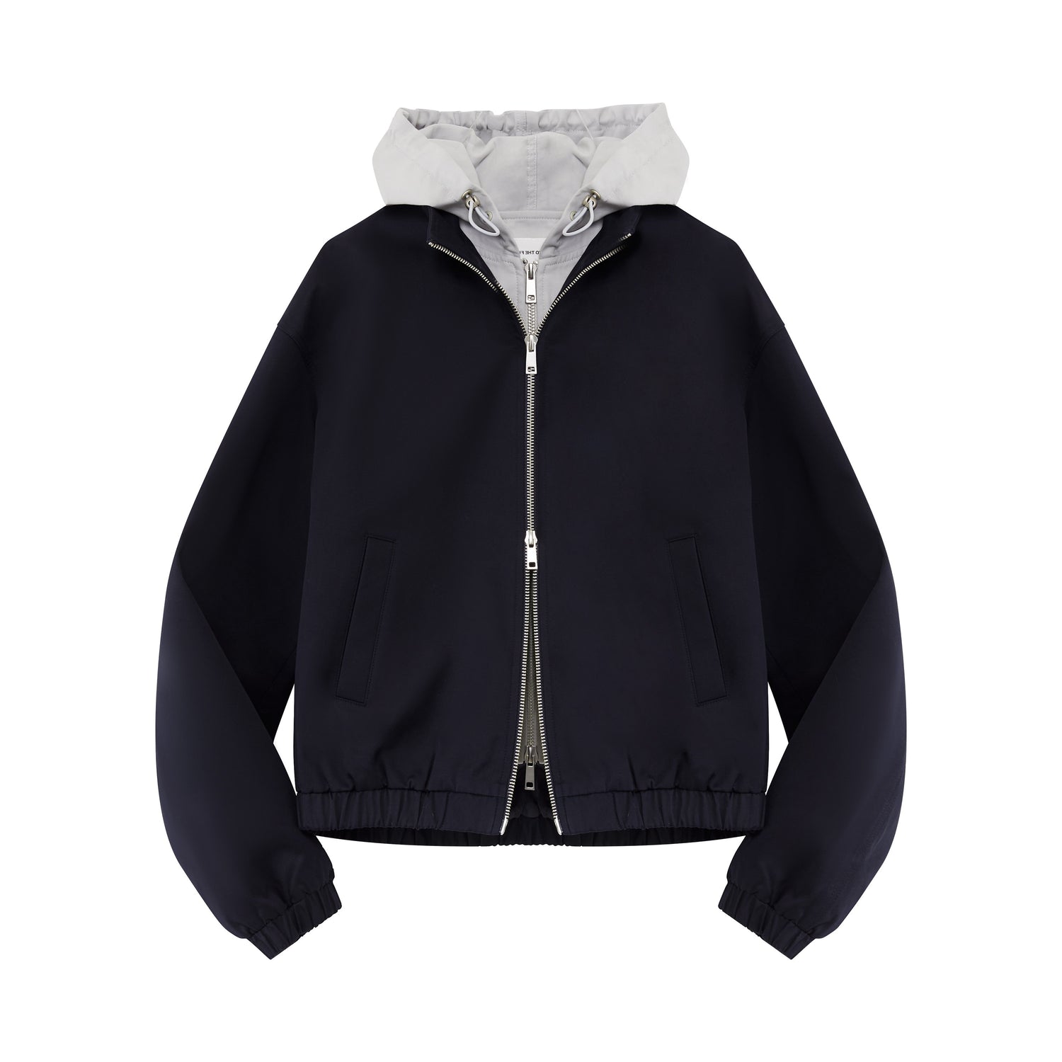 RUN TO THE FUTURE Colorblock Loose Fit Hooded Zip Up Elastic Hem Casual Women Track Jackets