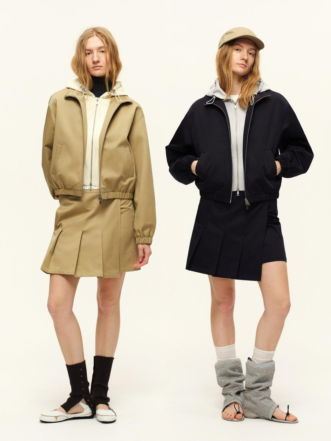RUN TO THE FUTURE Colorblock Loose Fit Hooded Zip Up Elastic Hem Casual Women Track Jackets
