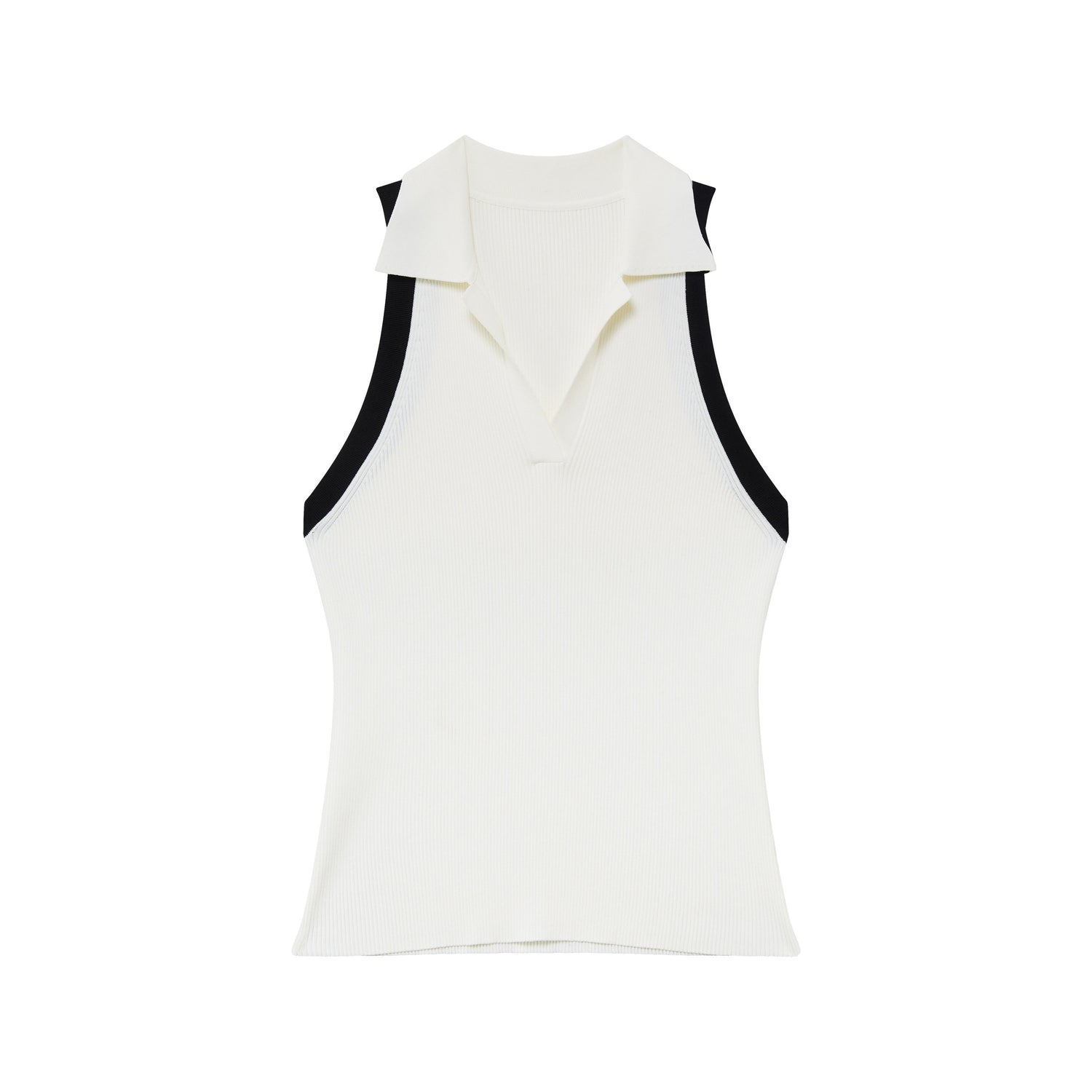 RUN_TO_THE_FUTURE_Colorblock_Polo_Collar_Narrow_Shoulder_Slim_Waist_Women&