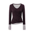 RUN_TO_THE_FUTURE_Colorblock_Twisted_Pleated_V-neck_Wool_Blend_Women&