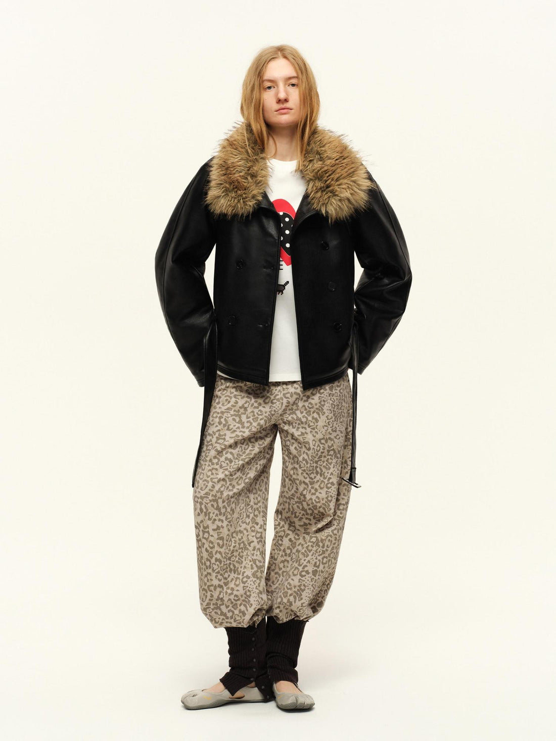RUN TO THE FUTURE Cotton Filled Fur Collar Commuter Straight Fit Classic Black Puffer Jackets