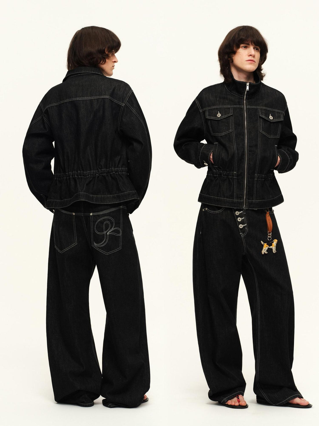 RUN TO THE FUTURE Cozy Vintage Oversized Button Contrast Zip Detail Women Warm Denim Jackets