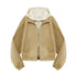 RUN TO THE FUTURE Cropped Contrast Zip Cardigan Long Sleeve Casual Mid Waist Top & Skirt Sets